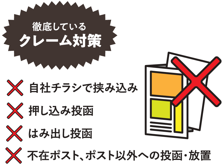 徹底しているクレーム対策