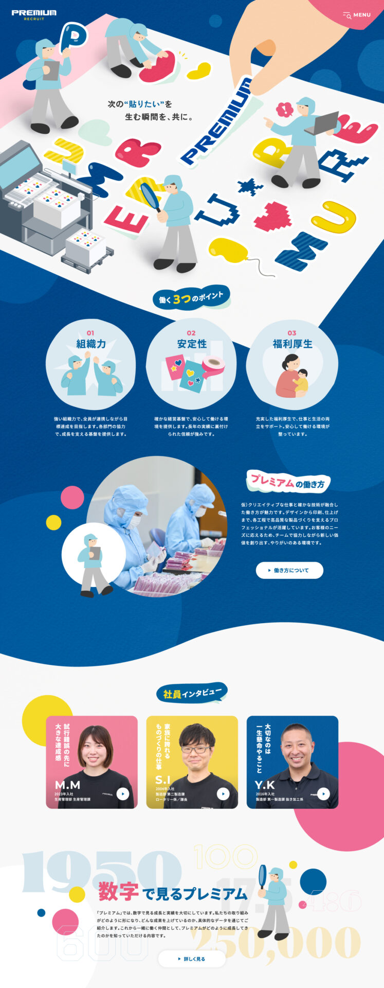 プレミアム様 採用サイト制作